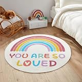 Enyhom 120cm Rainbow Kids Rug Non-slip Fluffy Play Carpet for Girls view 3
