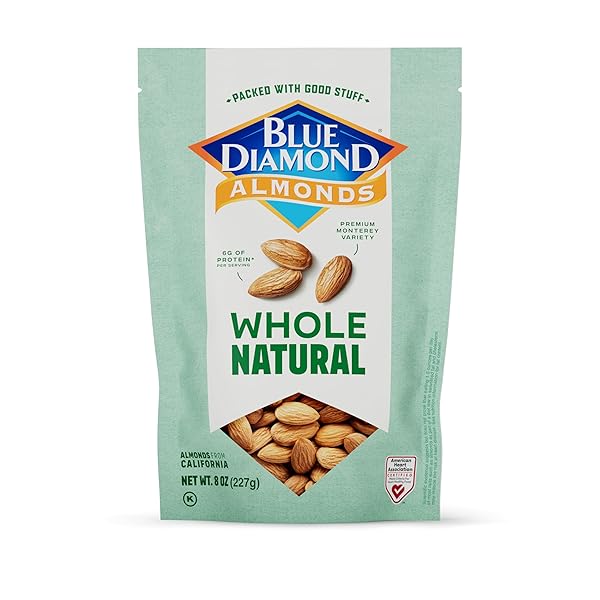 BLUE DIAMOND ALMONDS, PREMIUM WHOLE NATURAL SNACK NUTS...