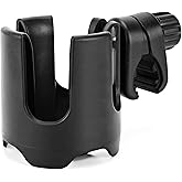 Universal Stroller Cup Holder, 360° Rotation Large Caliber Adjustable Cup Holder for Walker, Wheelchair, Bike, Scooter, Fits Most Cup, Black
