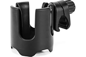 Universal Stroller Cup Holder, 360° Rotation Large Caliber Adjustable Cup Holder for Walker, Wheelchair, Bike, Scooter, Fits 