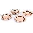 Avador® Set of 4 Handcrafted 100% Pure Premium Copper Coasters Sip in Style Protect & Impress Designer Stylish Durable Luxury Contemporary Elegant Gift Idea (4 Pc Copper Coaster Only)