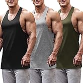 COOFANDY Men's 3 Pack Tank Tops Gym Workout Shirt Y-Back Sleeveless Muscle Fitness Bodybuilding Tank Shirts