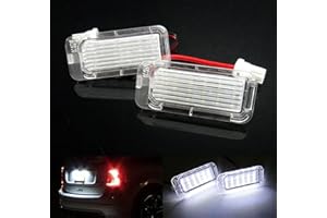 RZGMTSPT 2x LED License Plate Light Tag Lamp Assembly White Compatible with Ford C-Max EcoSport Edge Escape Expedition Explorer Fiesta Fusion Ranger Transit