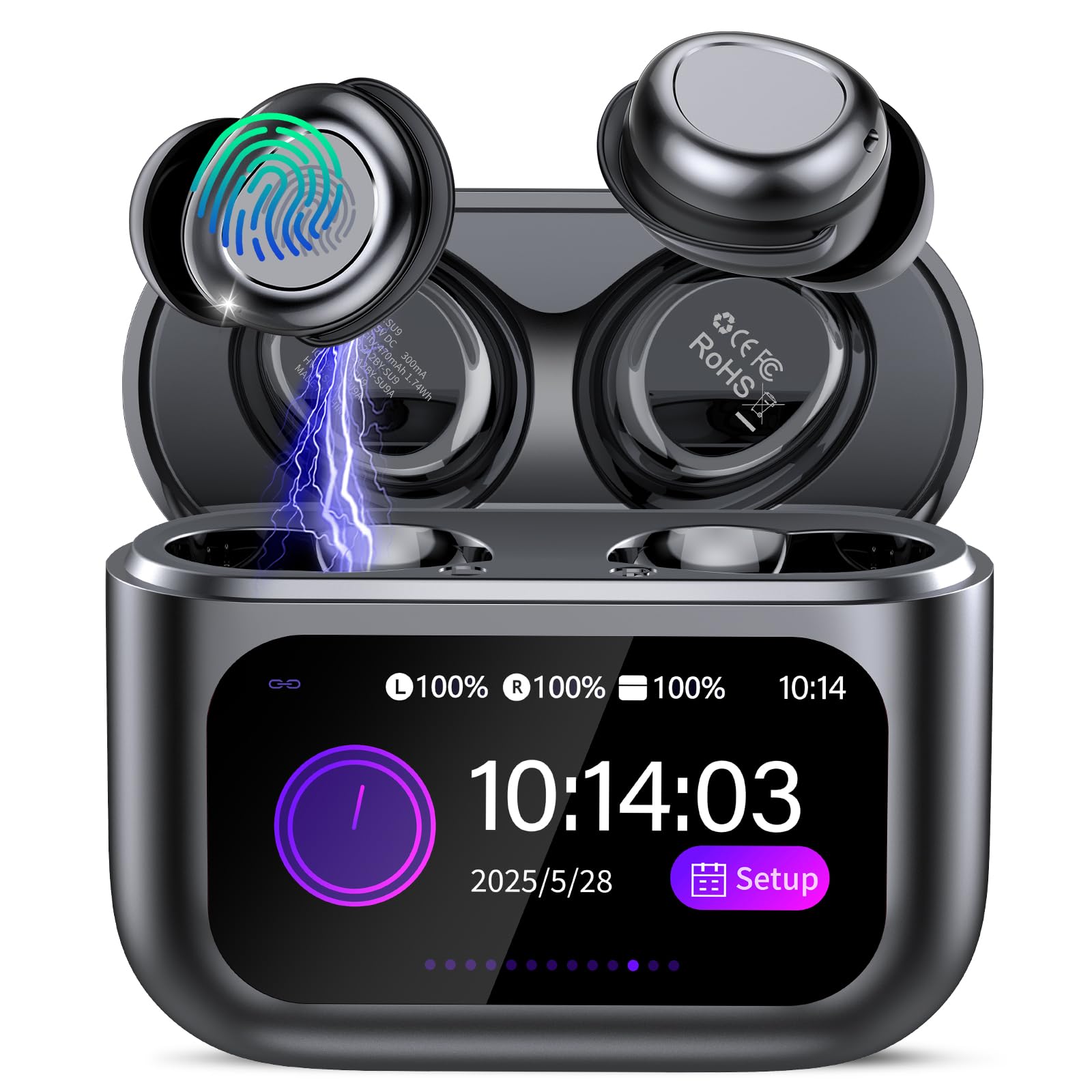 Photo 1 of ZYHKON Sleep Earbuds Bluetooth 5.4 in Ear Touch Screen Sleep Headphones, Small Design Mini Sleep Earbuds for Side Sleepers with Sleep Mode, 48H Playtime Sleep Earphones Clear Calls, 5 EQ Modes, Black