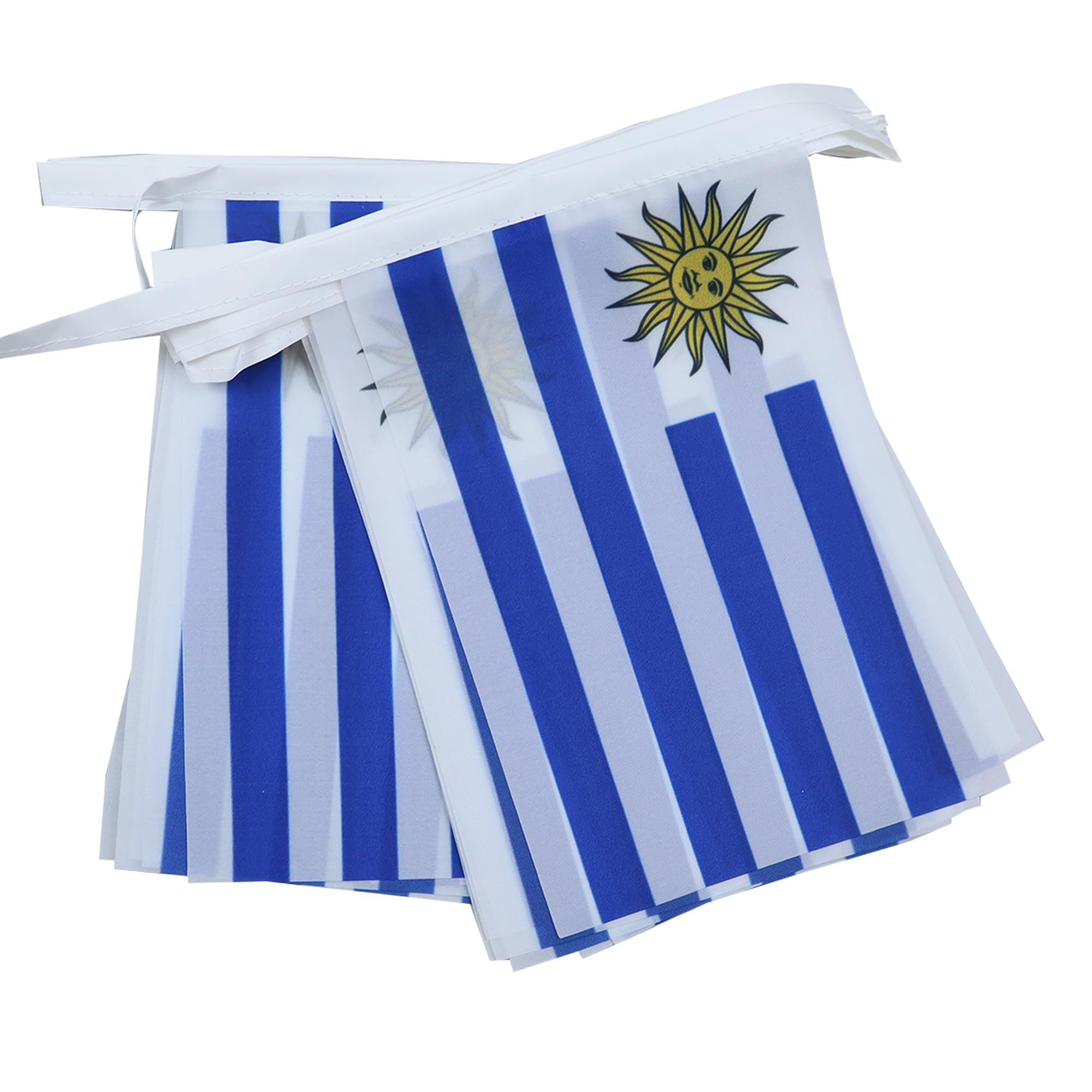 AZ FLAG Uruguay Bunting Flag, 20 Ft Garland with 20 Small Uruguayan Flags 8'' x 6'', 100% Polyester String Pennant, 6 meters โ image 1