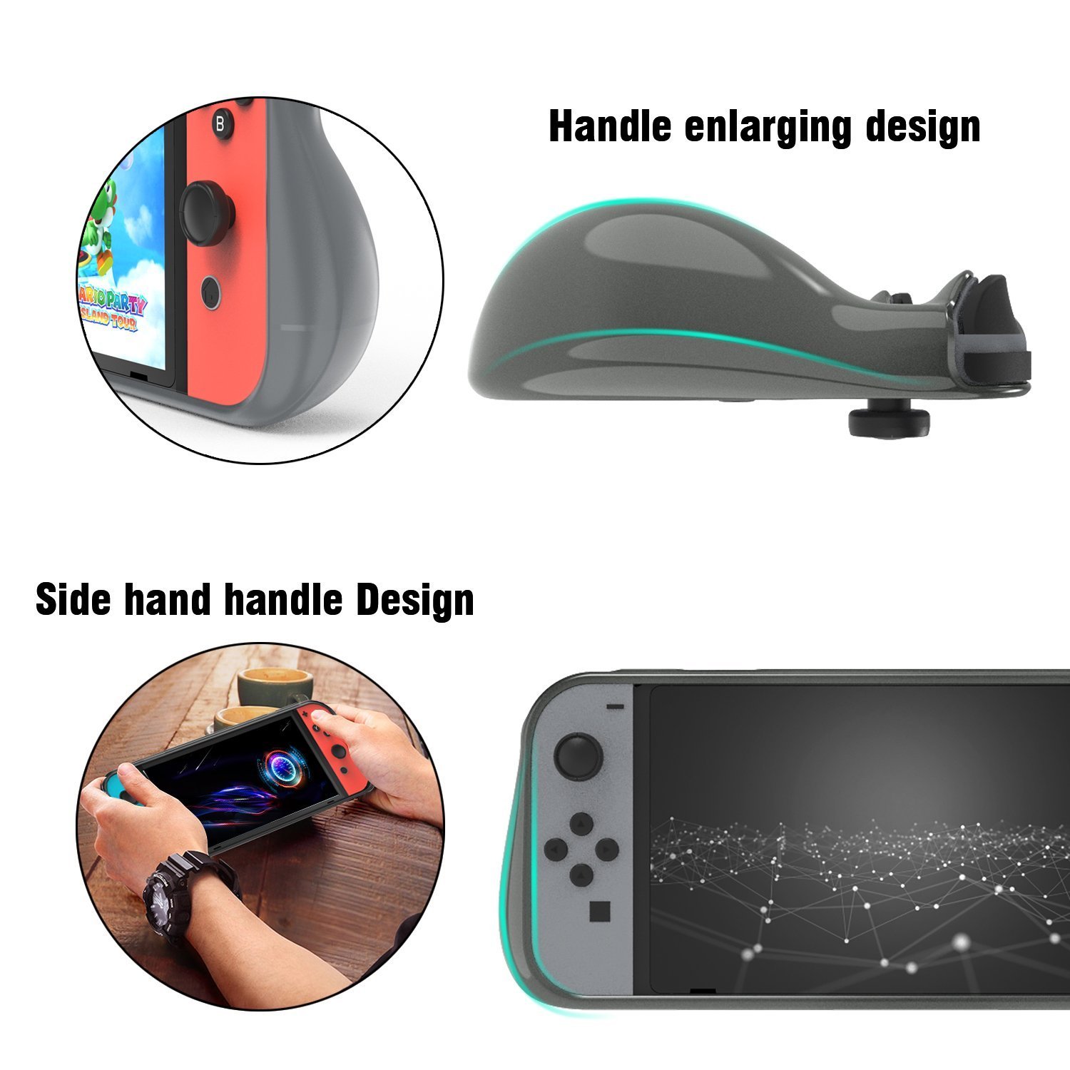 Protective Case for Nintendo Switch, Comfortable Soft TPU Full Body Protection Shock Absorption Heat Dissipation Design Cover Case for Nintendo Switch (Grey)