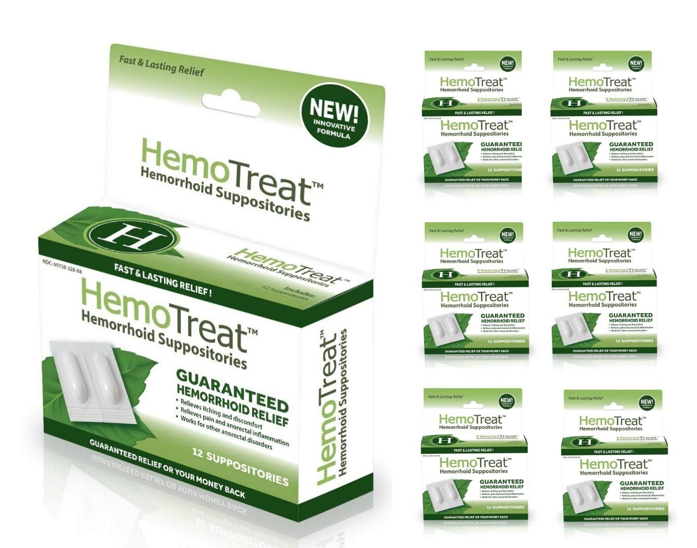(6 pack) Hemorrhoid Pain Itching Relief Suppository FDA Listed Soothing Anti Inflammation