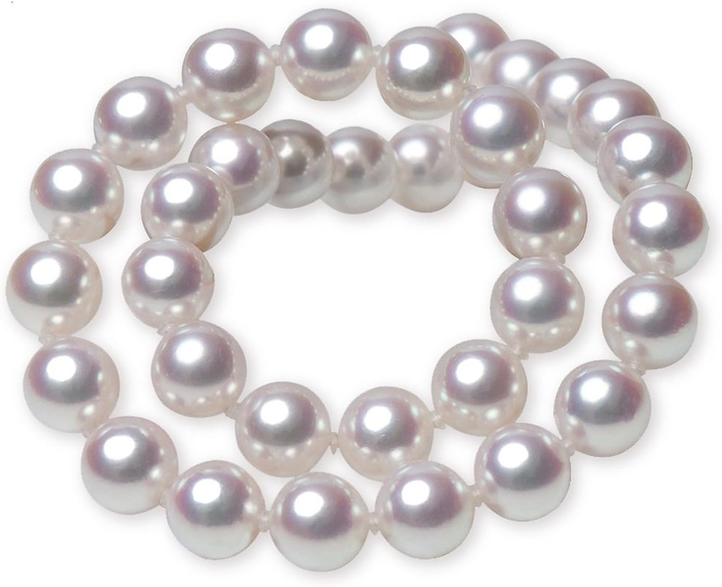 Moon Wings NEW 6.5-7mm Round AKOYA Pearl Necklace, 16 inches