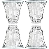 Anmire 4 Pack Clear Hammered Glass Shade, Bell Shaped Light Fixture Replacement Globe or Cover with 2-1/8-Inch Fitter for Cei