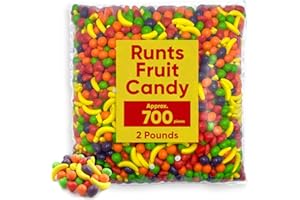 CHAIN & JO SWEETS Wonka Candy Runts - 2 Pounds of Bulk Candy - Approx 700 Pieces - Assorted Hard Candy Bulk - Fruit Flavored Bulk Candy
