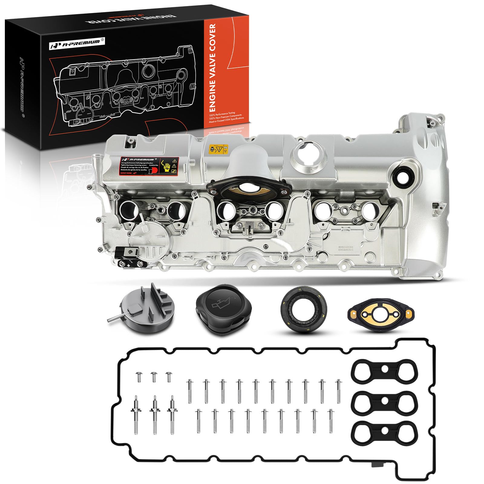 Photo 1 of A-Premium Upgraded Aluminum Engine Valve Cover Kit - Compatible with BMW (E60 E70 E82 E83 E84 E89 E90 E92) Model - 2007-2013 - 2.5L 3.0L - 125i 128i 130i 323i 325i 328i 525i 528i 530i X1 X3 X5 Z4