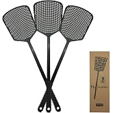 MUTOOZ Fly Swatter Multi-pacl Manual, Flexible &amp; Heavy Duty Fly Swatters Thick Handle, Black 3 Pack