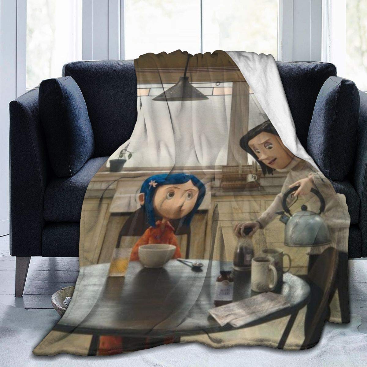 Davisry Ultra-Soft Micro Fleece Throw Blanket Co-raline Warm Luxury for Bed Sofa Garden Car