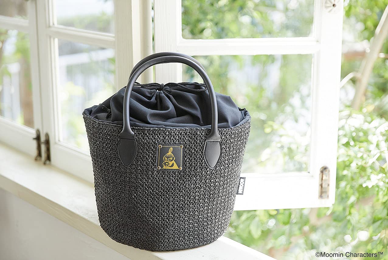 MOOMIN たっぷり入る! 巾着つきBIGかごバッグ BOOK BLACK ver.：6/29発売【ムック本付録】ムーミン 巾着つきBIGかごバッグ（BLACK ver.）