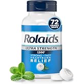 Rolaids Ultra Strength Antacid Chewable Tablets, Mint, 72-Count