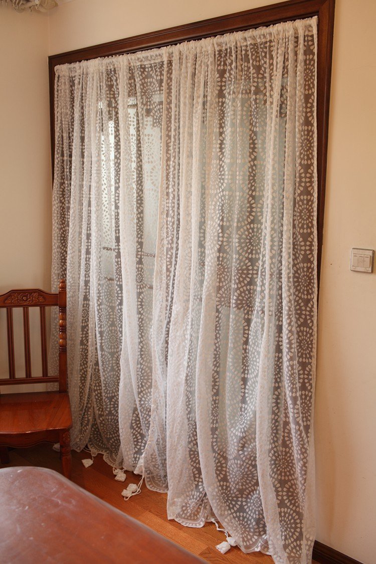 Rustic Lace Curtains Adjustable Balloon Sheer Curtains Sunflower Voile