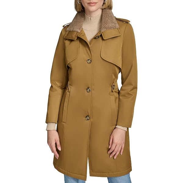 Trench-Coat DKNY En Coton Marron Clair - Taille L - Modèle 3 En 1 - Neuf Avec Étiquettes