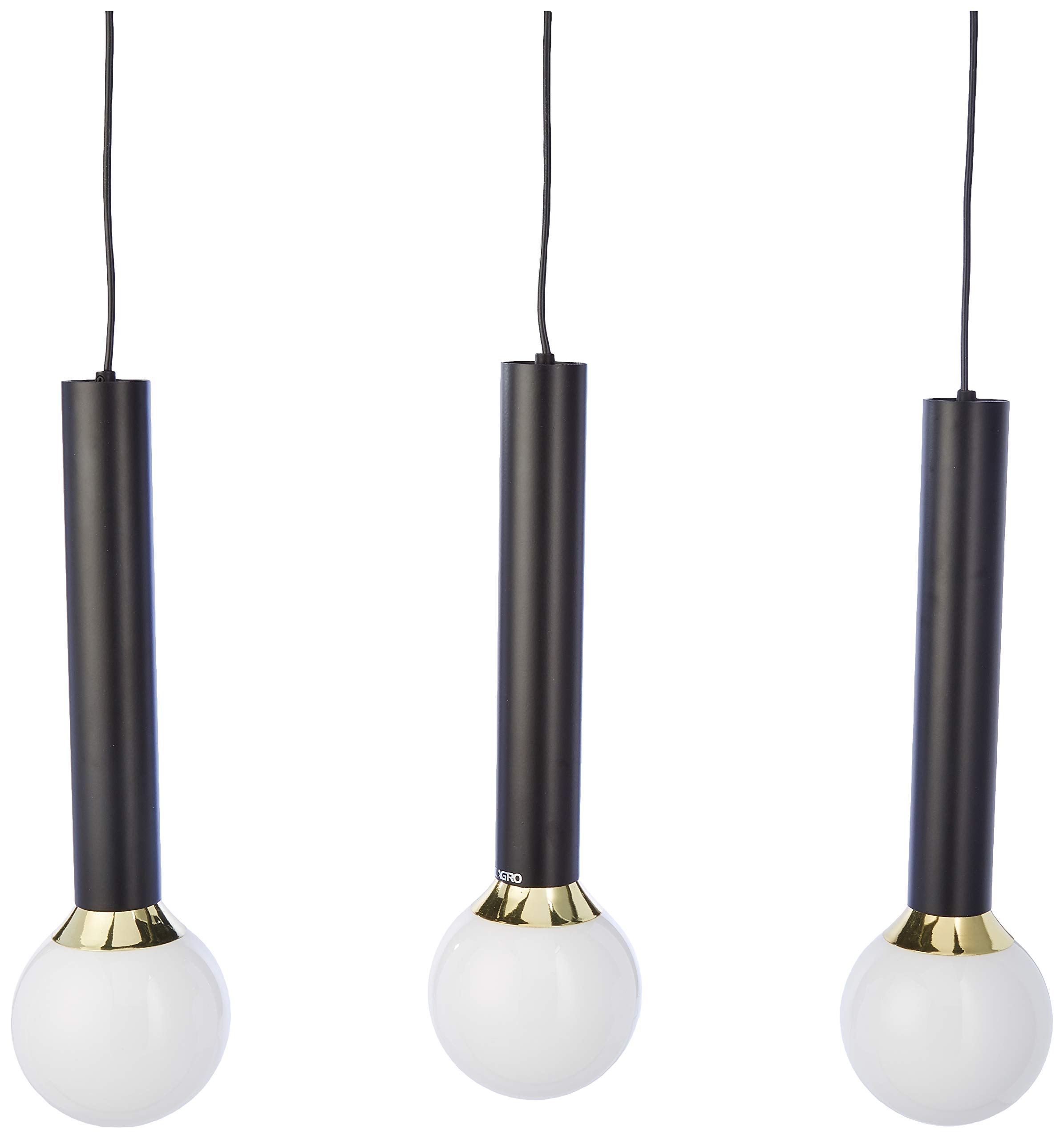 Homemania Pendant Light Metal Glass Black Gold White