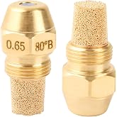Solid Oil Burner Nozzle 0.65-80 B for Oil Furnace and Beckett Burner Parts | 2 Pcs,80 Degree Spray Angle, Brass
