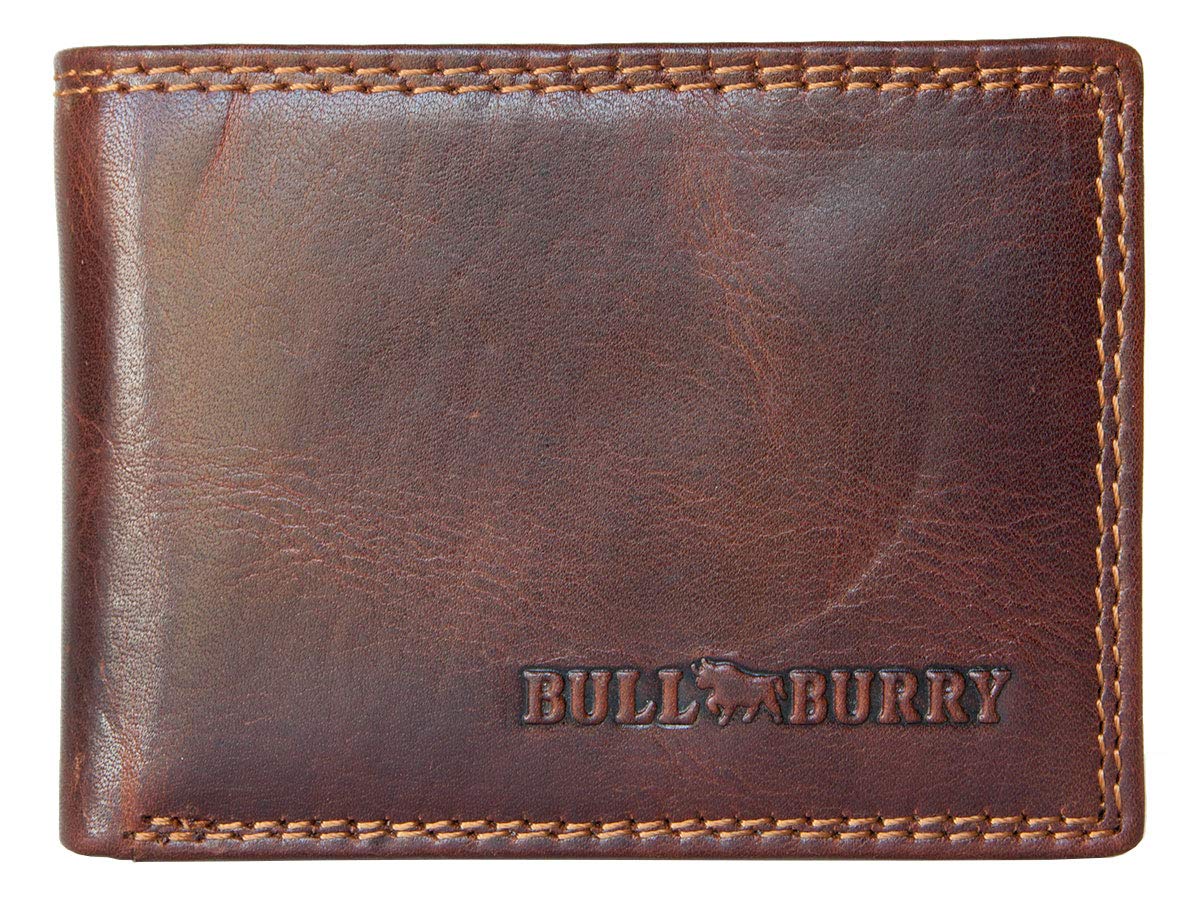 Bull Burry Very Small Pocket Size RFID Genuine Leather Wallet Whole Made of a Cowhide