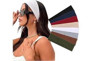 DRESHOW 8 Pack Sports Headbands for Women Non-Slip Stretchy Fashion HairBand Curly Hair Headband Soft Hair Accessories for Daily Wear Workout Yoga Running