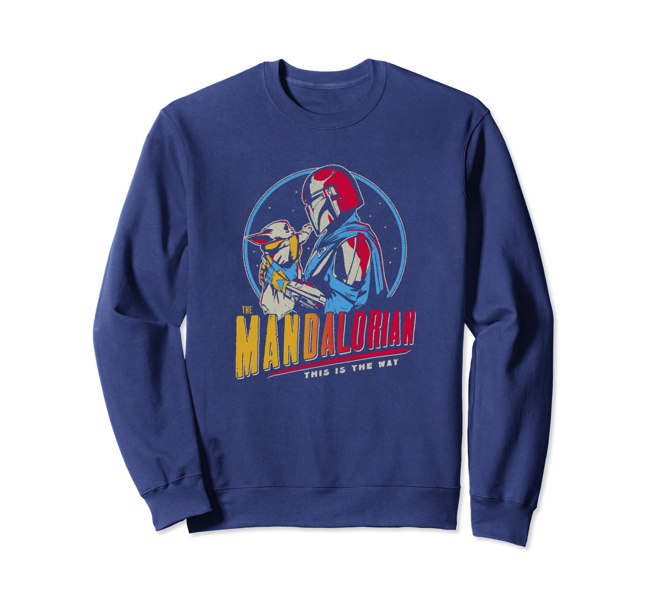 Star Wars: The Mandalorian Mando And Grogu Dark Rainbow Sweatshirt