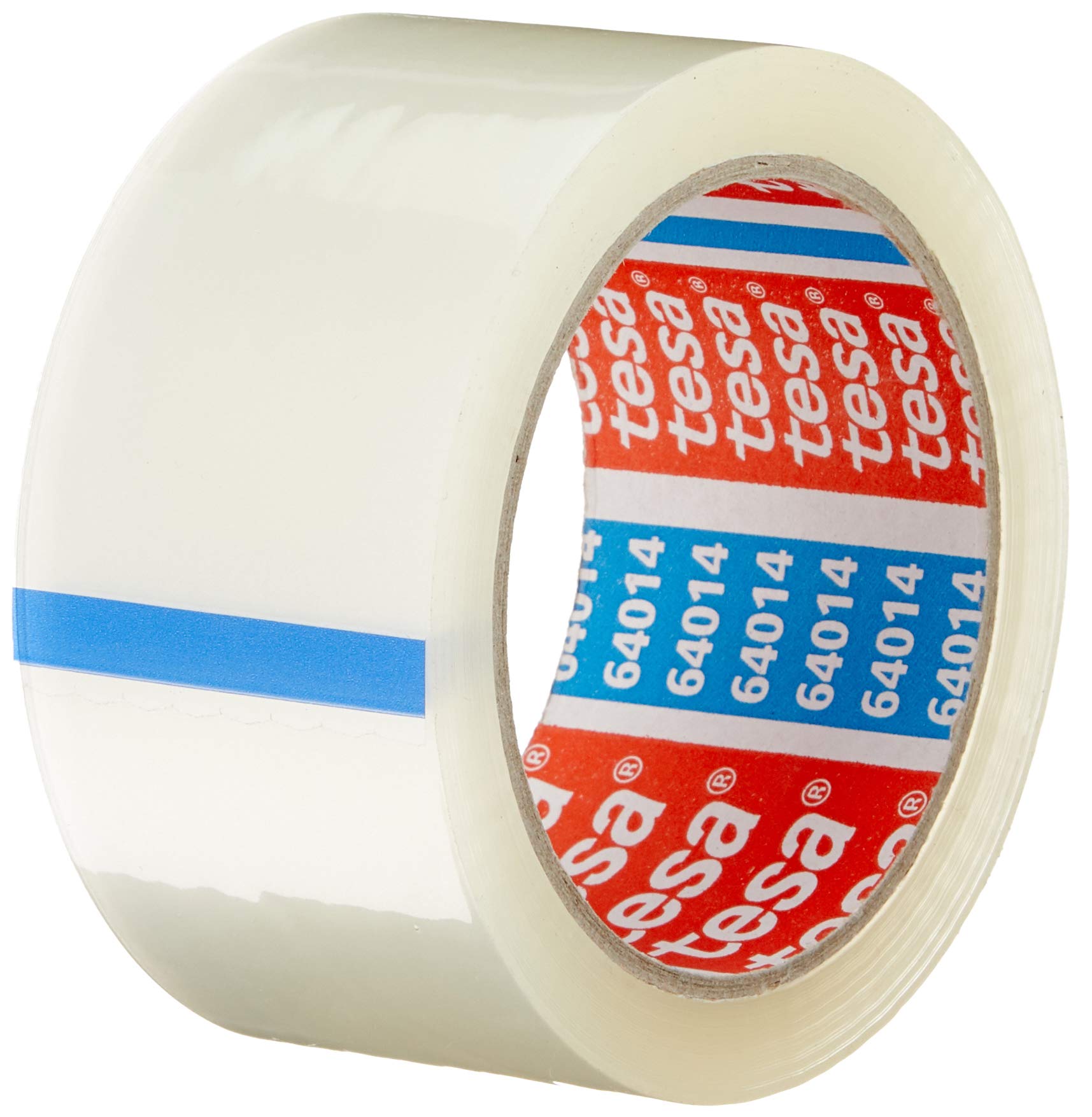 Tesapack 64014 - Low-noise packing tape for packing parcels and shipping boxes - transparent - 1 roll 66 m 50mm
