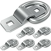 6 PCS 3/8" D-Rings Heavy Duty Truck Tie Down Anchors, Steel 6000 Pound Tie Down Rings Hooks for Trailer,Boats,Vans,for Trailer Cargo Control,Tying Down