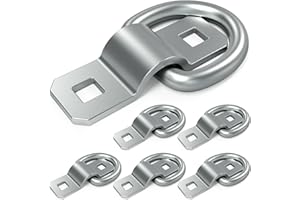 IRENPORU 6 PCS 3/8" D-Rings Heavy Duty Truck Tie Down Anchors, Steel 6000 Pound Tie Down Rings Hooks for Trailer,Boats,Vans,for Trailer Cargo Control,Tying Down