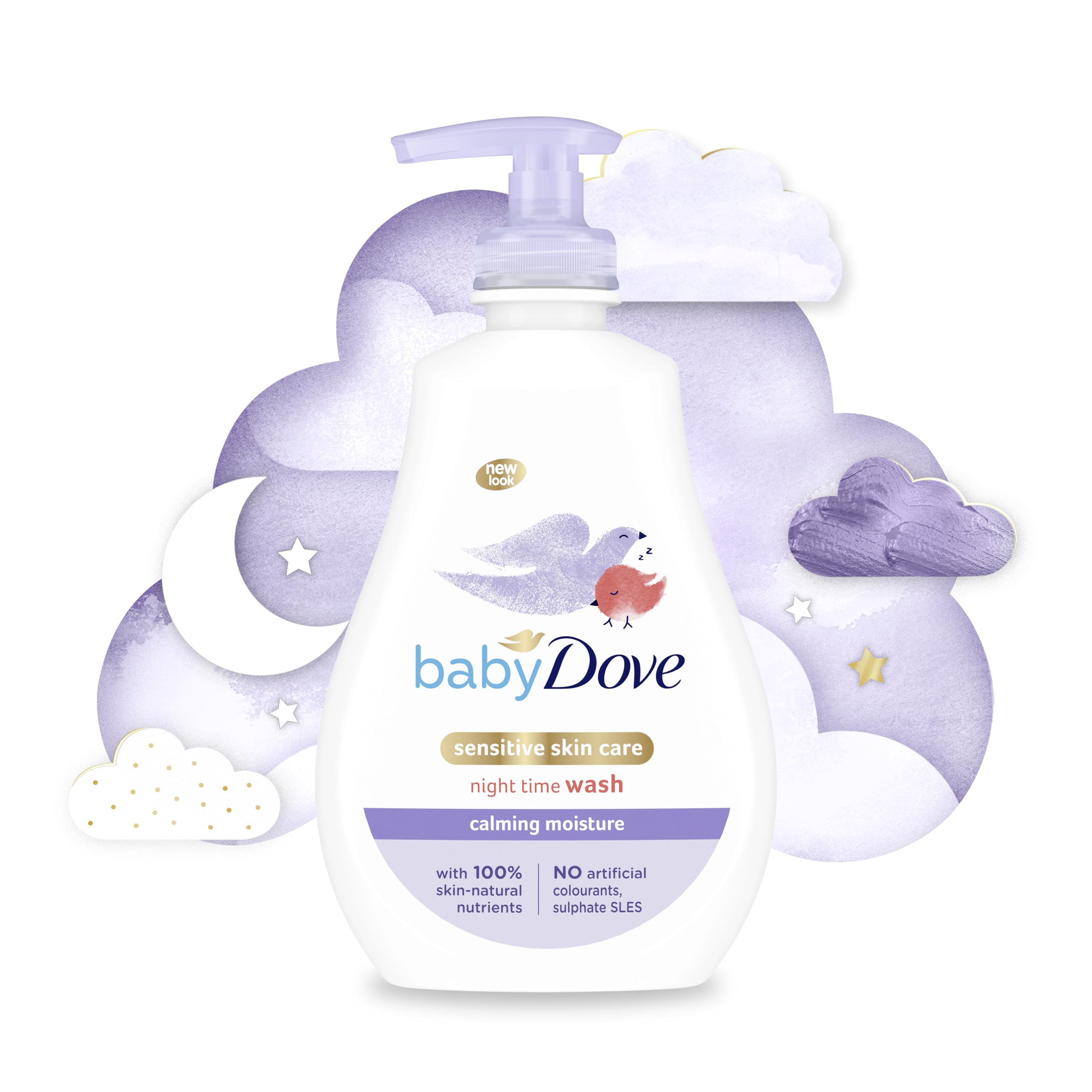 Baby Dove Calming Moisture Head to Toe Wash – Gentle Chamomile Baby Wash for Sensitive Skin, Relaxes & Soothe Before Bed, 1 x 400ml