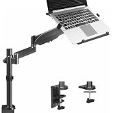 VIVO Universal Adjustable 10 to 15.6 inch Laptop Mount for Desk, Single Tension Arm VESA Notebook Stand with C-clamp and Grommet Options, Black, STAND-V101L