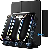 JETech Magnetic Case for iPad Pro 13-Inch M5/M4 (2025/2024), Support Pencil Pro and Pencil (USB-C), Powerful Magnet, Slim Trifold Stand Tablet Cover with Auto Wake/Sleep (Black)