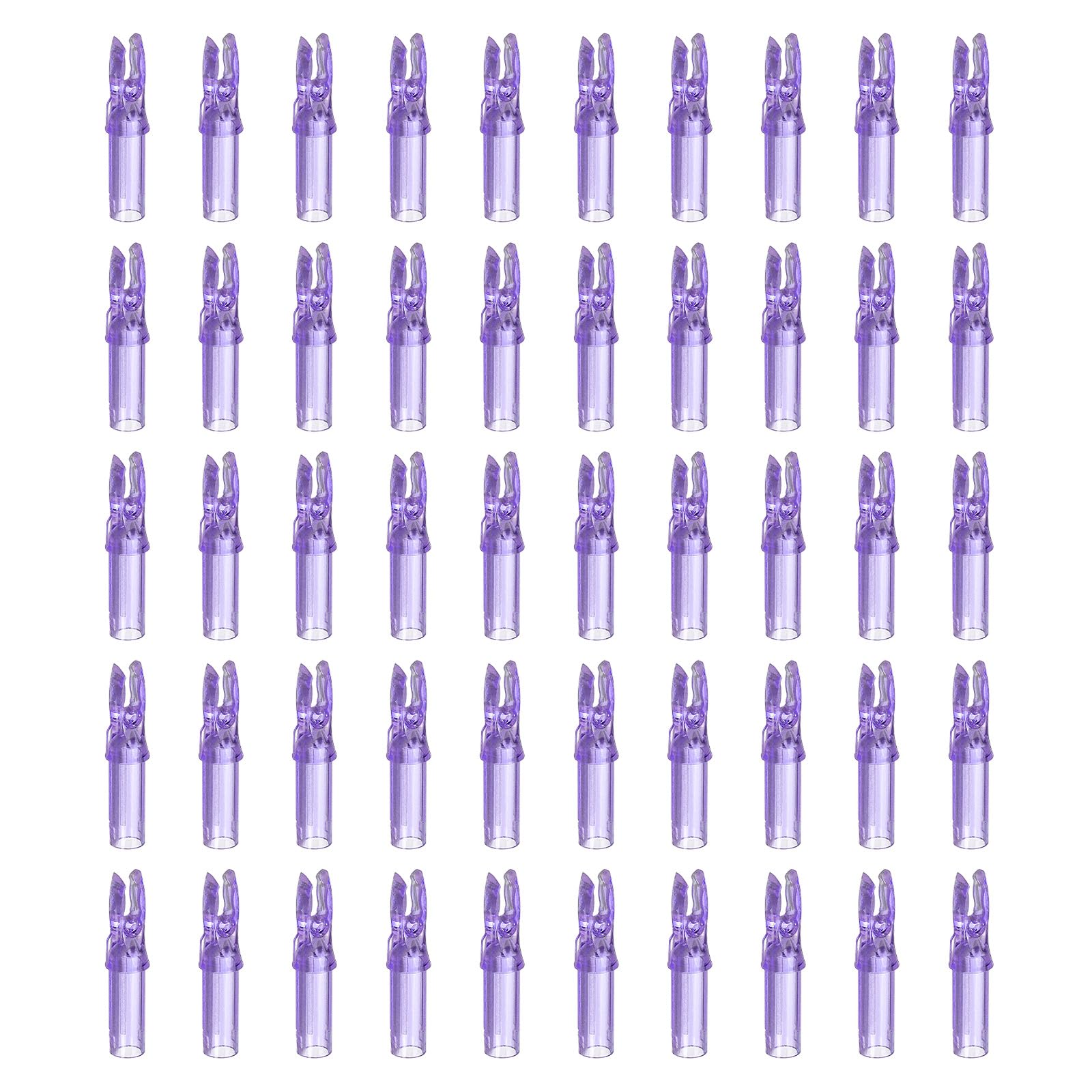 PATIKIL Archery Arrow Nocks 6.2mm 0.244", 50 Pack Insert Arrow Nock Replacement for Shooting, Transparent Purple