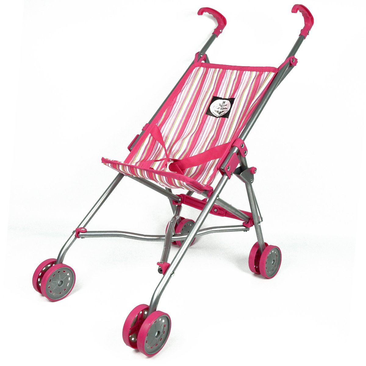 My First Umbrella Doll Stroller in Pink and White Stripes