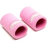 Reisport Gymnastics Wristbands, Unisex 5 Inch - Swiss Made | Sweat Wicking Wrist Protection Pair for Grips &amp; Training, Pink or White, Stretchable To Fit Most Wrists for Gymnasts
