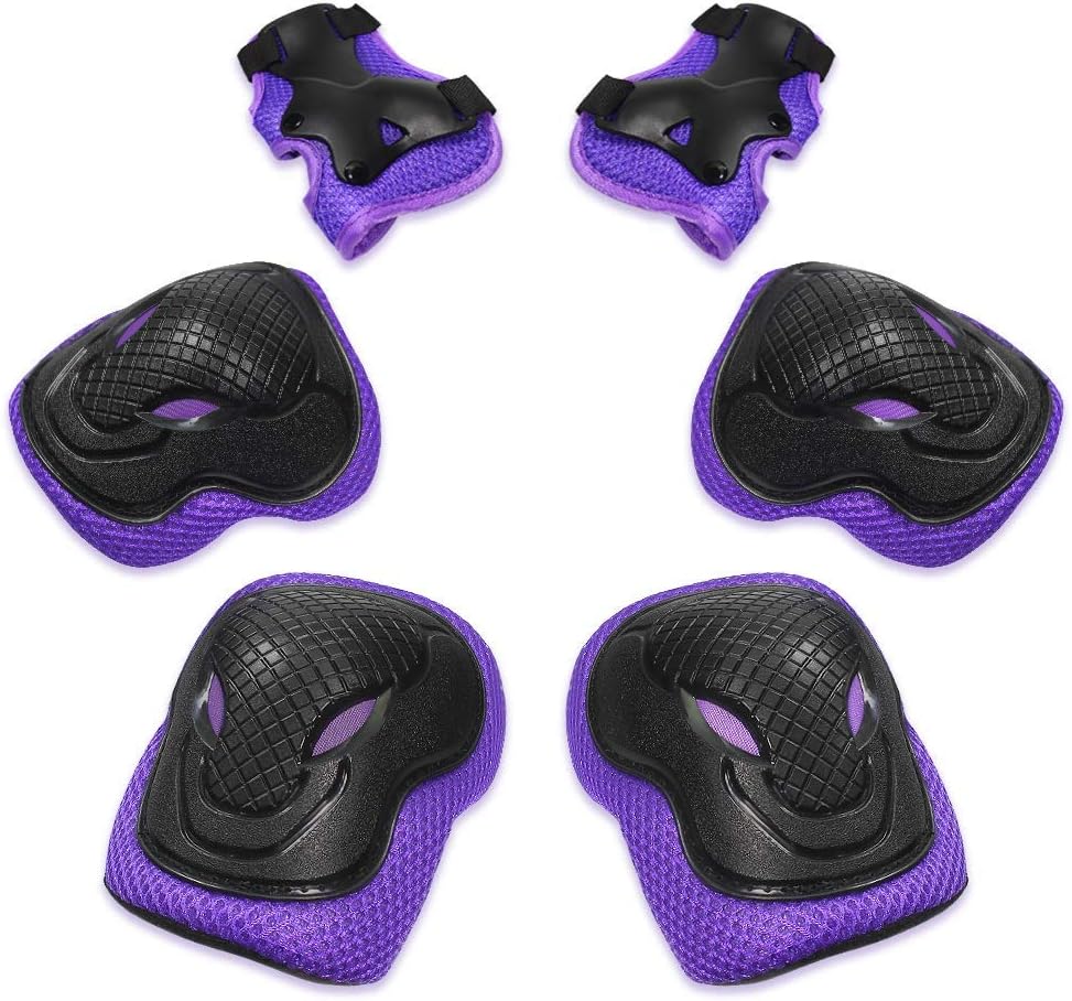 Inline Skating Skateboard Kids Knee Pads and Elbow Pads Wrist Guard Protector 6 in 1 Protective