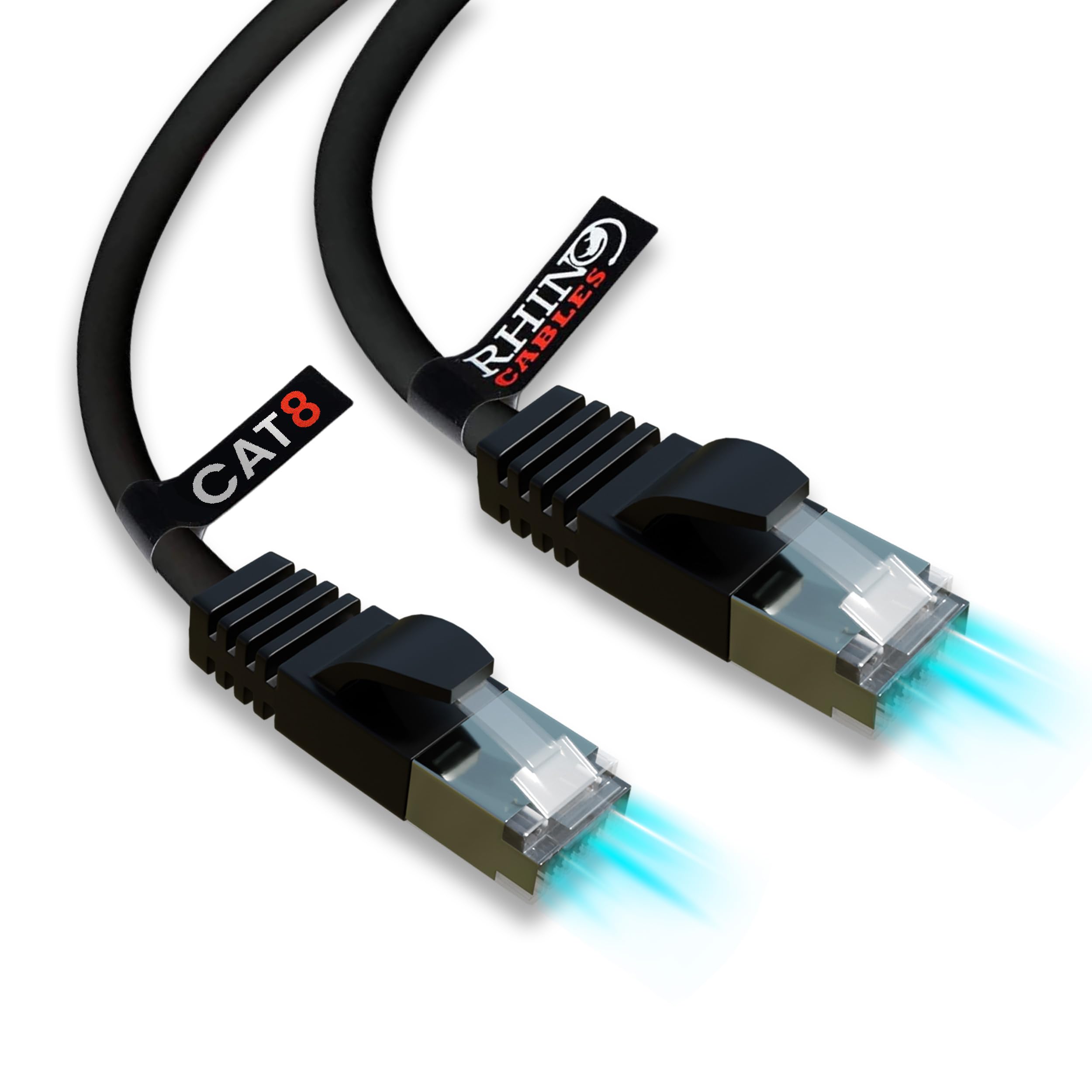 rhinocables CAT 8 5m Black Ultra-Fast Ethernet Cable | 40Gbps, 2000Mhz, For Gaming, Streaming & Buffer-Free Browsing | Shielded For Fast, Reliable, Lag-Free Connectivity In Home & Office (Single)