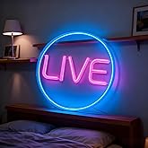 Neonawall Live Neon Sign for Wall Decor Light Up Letters Music Business Led Sign Music Party Gifts Led Decorative Night Signs Room Decorations Christmas Gift for Bar Grand Opening Musician Office