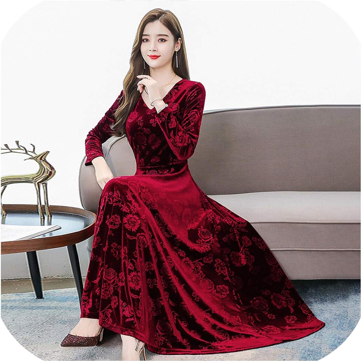 red velvet dress women