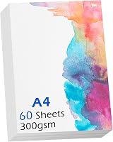 LUFEEMGA 60 Sheets A4 Watercolour Paper 300GSM 140 lb Cold-Pressed