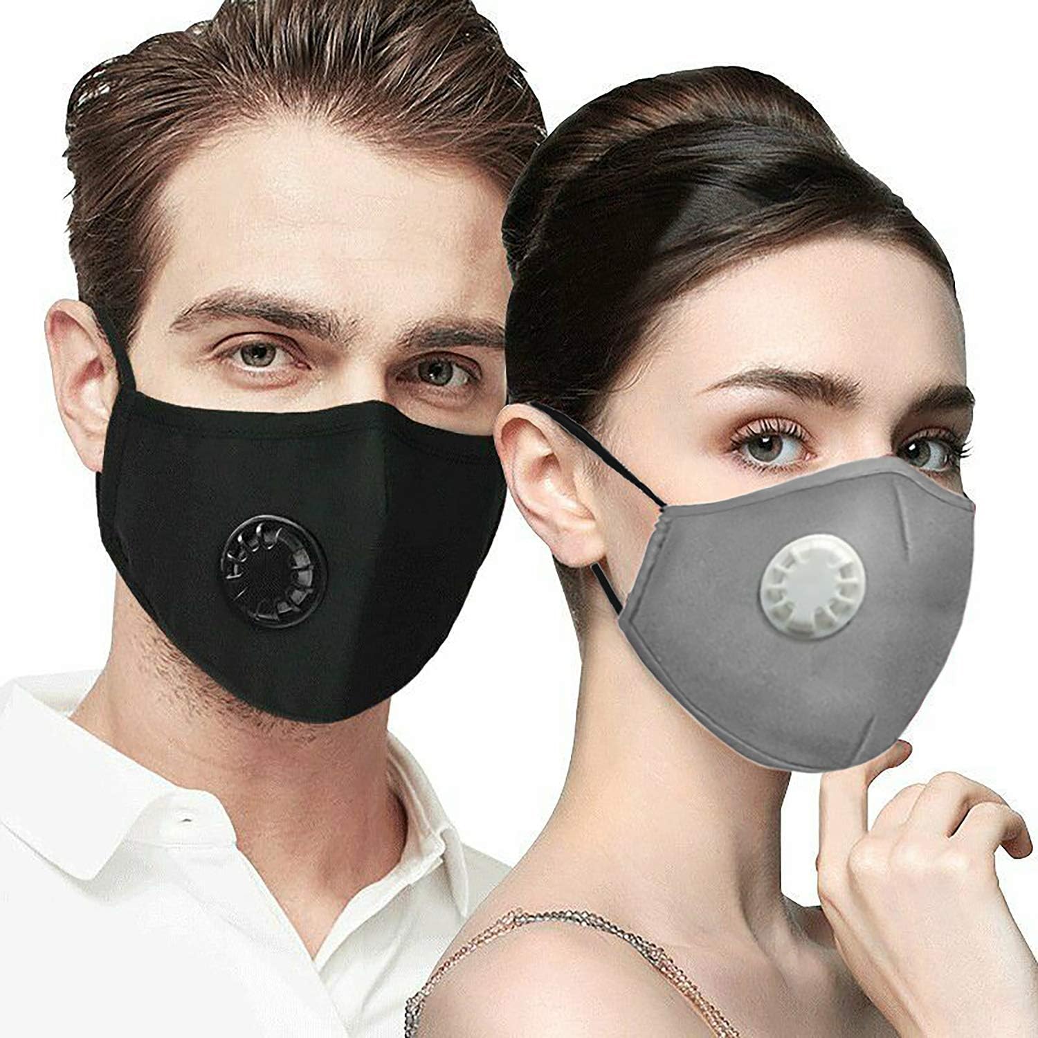 Anti PM2.5 Breathing Mask Cotton Haze Valve Anti-dust Mouth Healthy Mask Activated Carbon Filter Respirator Mouth-Muffle Mask (Black)