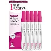 First Response Early Result Pregnancy Test, 5 Count Pack of 1 | Early Detection Pregnancy Tests, Results in 3 Minutes, 6 Days Sooner Pregnancy Test (1), Over 99% Accurate (3)