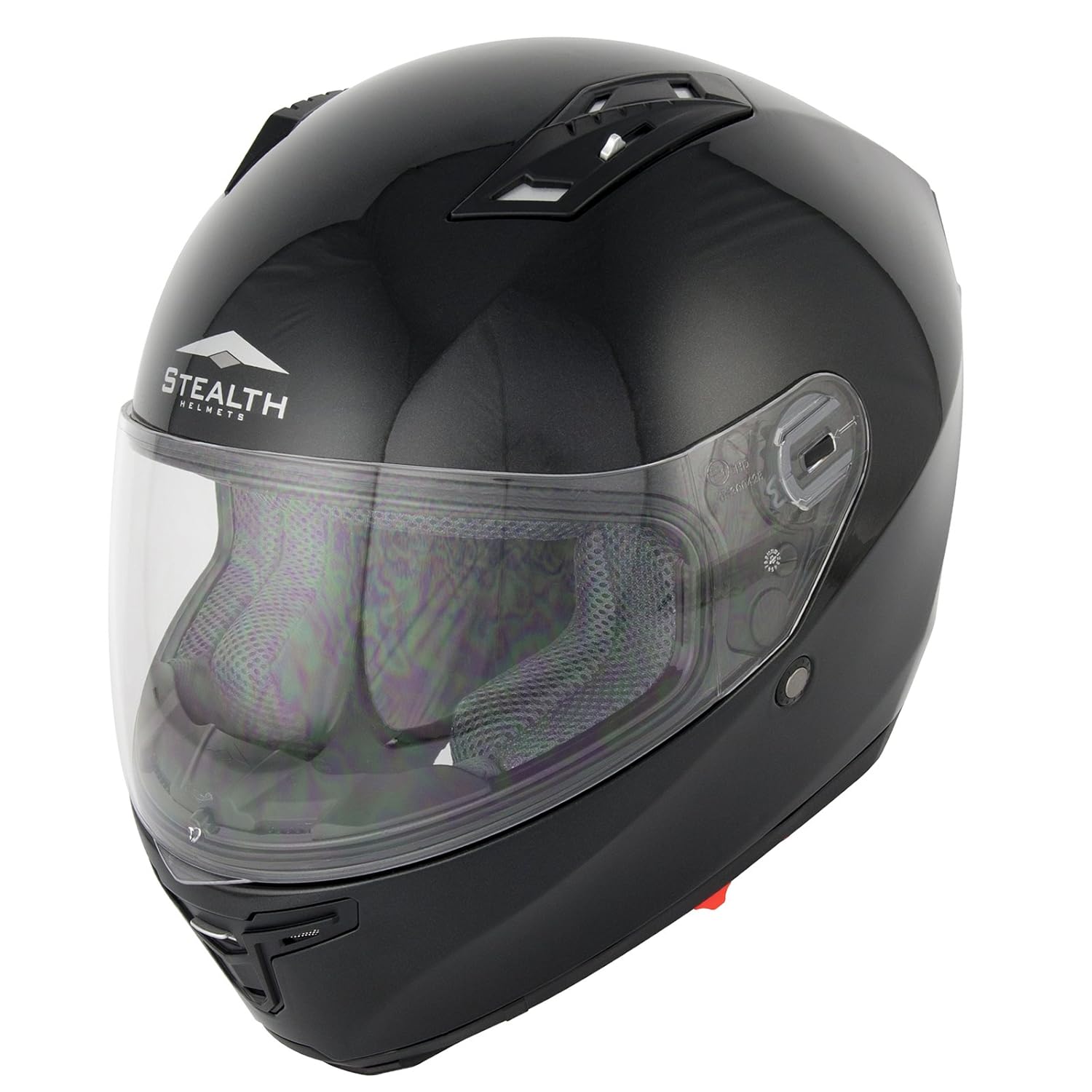 Stealth F117 cara completa negro casco de moto: Amazon.es: Deportes y aire libre