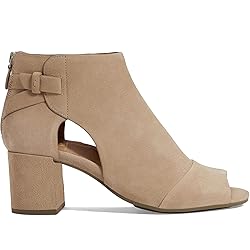 MOOMMO Women Peep Toe Sandals Booties Heels Beige