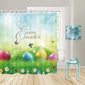 Amazon Com Jawo Easter Shower Curtains For Bathroom Colorful