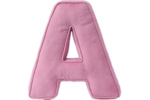 Alphabet Pillow Letters A-Z - Pink Initial Letter Plush Pillows for Kids, Cute Throw Pillows for Couch Decor, Perfect for Nur