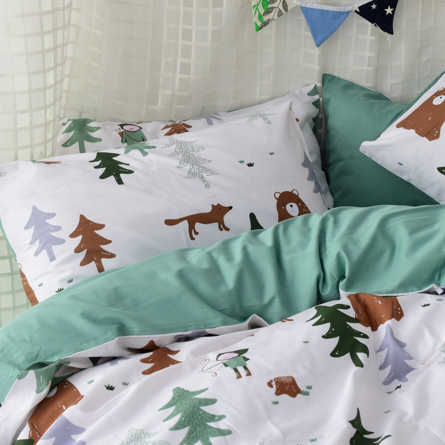 Cute Fox Bear Tree Children Teens Bedding Sets Comforter Quilt