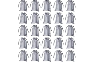 PATIKIL Satin Bags with Drawstring, 50 Pack 4x6 Inch Wedding Favor Bags Mini Gift Packaging Bags for Birthday Christmas Jewel