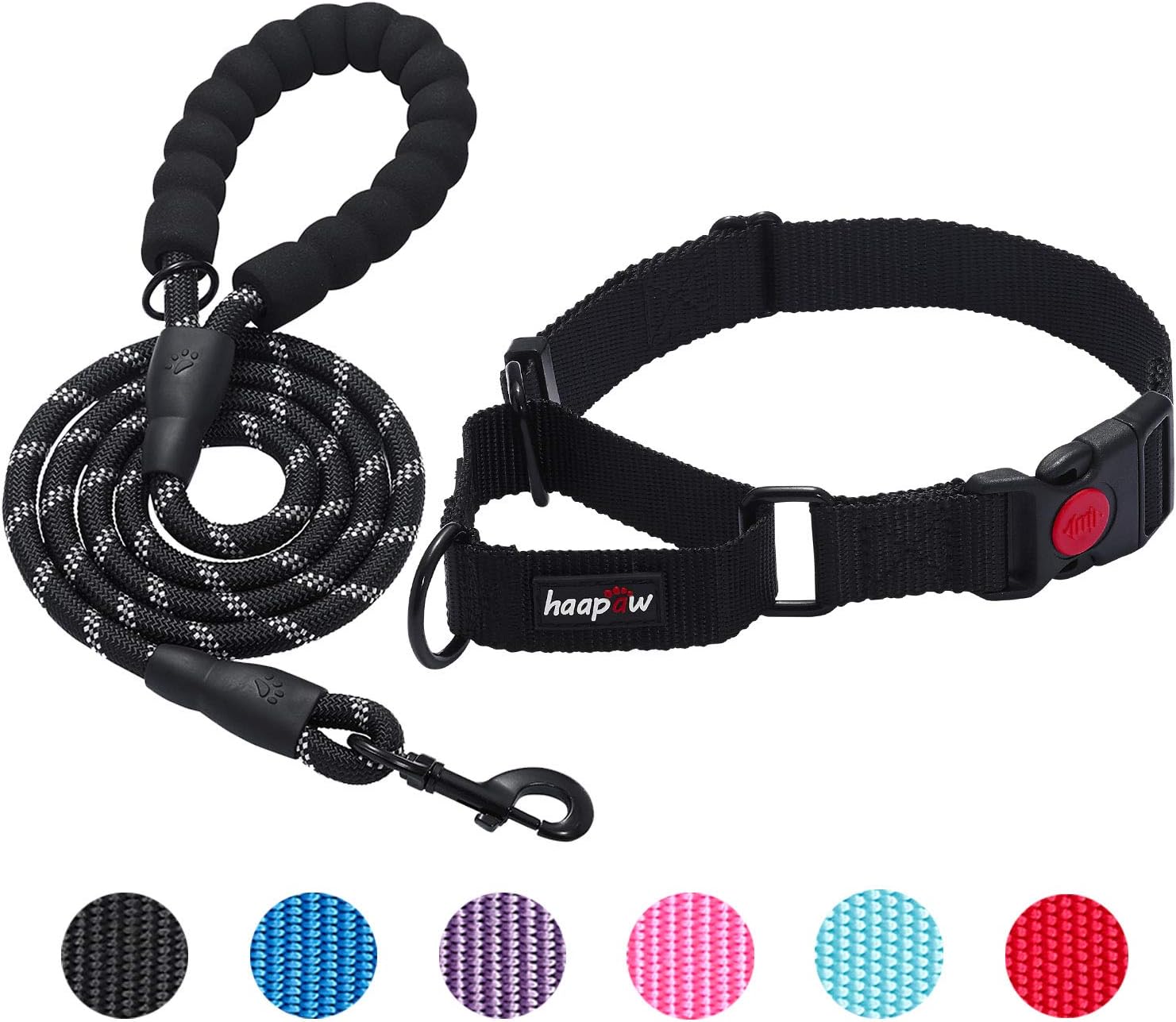 haapaw 2 Packs Martingale Dog Collar with Quick Release Buckle