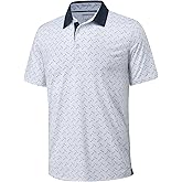 MAGCOMSEN Mens Polo Shirts Short Sleeve Print Patterns Collared Shirt Performance Moisture Wicking Golf Polos